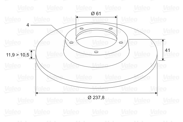 Disc frana VALEO 186230