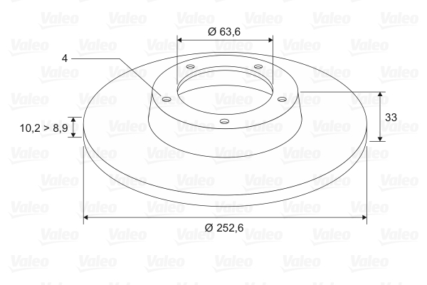 Disc frana VALEO 186425