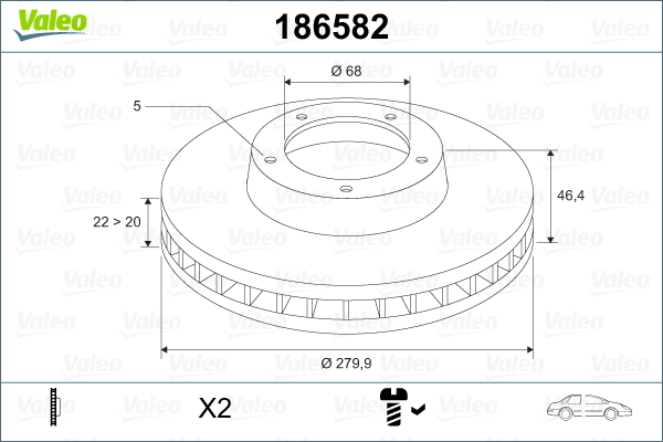 Disc frana VALEO 186582