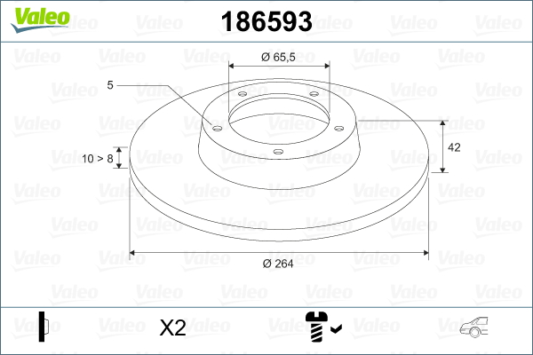 Disc frana VALEO 186593