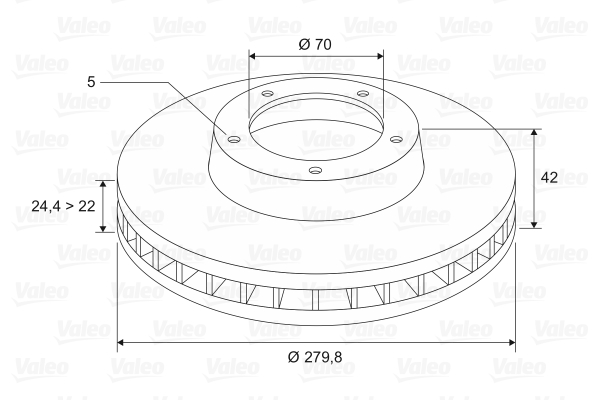 Disc frana VALEO 186684