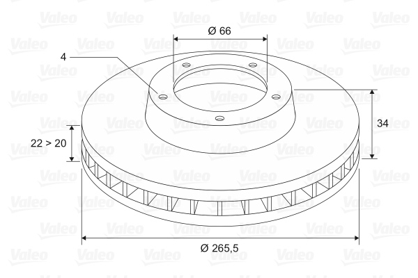 Disc frana VALEO 186695