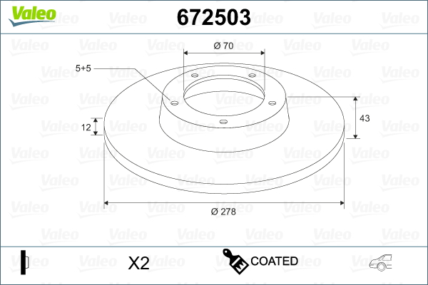 Disc frana VALEO 672503