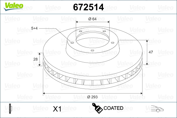 Disc frana VALEO 672514