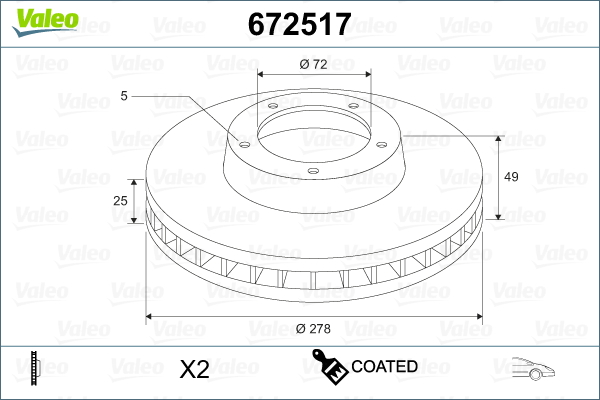 Disc frana VALEO 672517