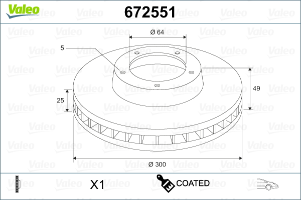 Disc frana VALEO 672551