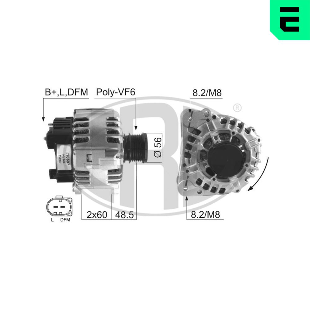 Alternator VW GOLF IV (1J1) 1.4 16V  benzina 75 cai ERA 210597A