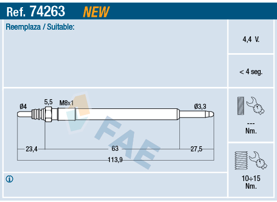 Bujie incandescenta FAE 74263