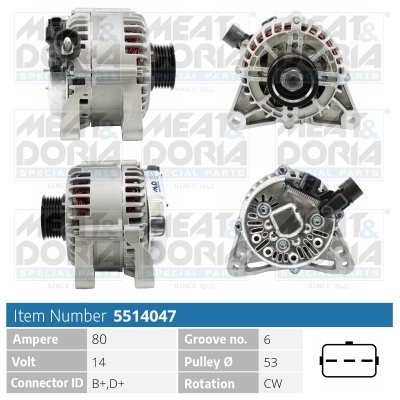 Alternator MEAT DORIA 5514047