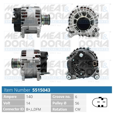 Alternator MEAT DORIA 5515043