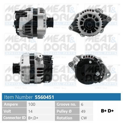 Alternator MEAT DORIA 5560451