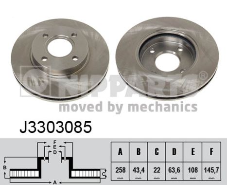 Disc frana NIPPARTS J3303085