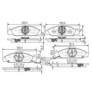 Placute frana NIPPARTS J3600400