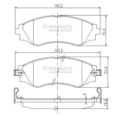 Placute frana NIPPARTS J3600902