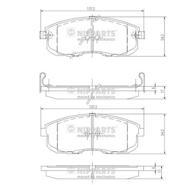 Placute frana NIPPARTS J3601044