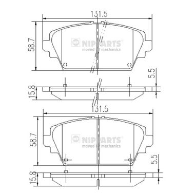 Placute frana NIPPARTS J3601072