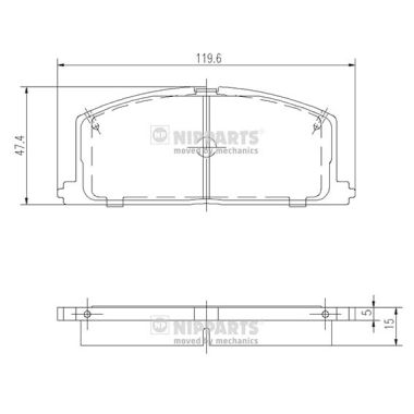 Placute frana NIPPARTS J3602035