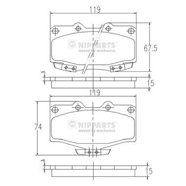 Placute frana NIPPARTS J3602054
