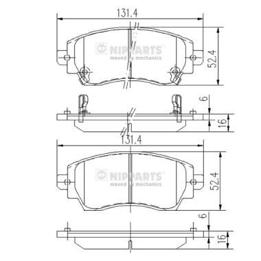 Placute frana NIPPARTS J3602089