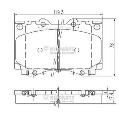 Placute frana NIPPARTS J3602097