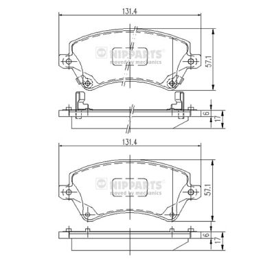 Placute frana NIPPARTS J3602101