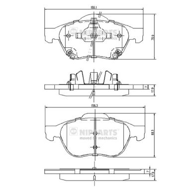 Placute frana NIPPARTS J3602115