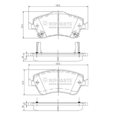 Placute frana NIPPARTS J3602124