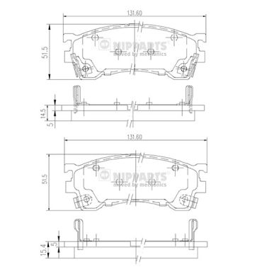 Placute frana NIPPARTS J3603061