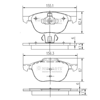 Placute frana NIPPARTS J3603063