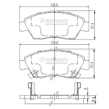 Placute frana NIPPARTS J3604033