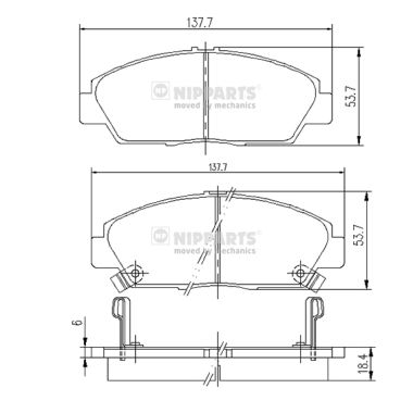 Placute frana NIPPARTS J3604037
