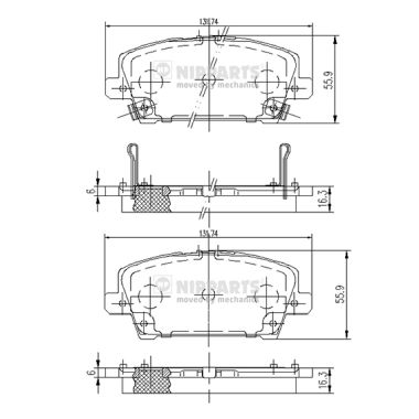 Placute frana NIPPARTS J3604065