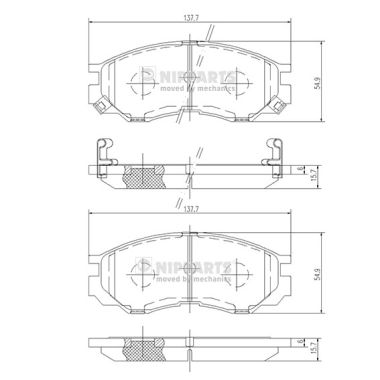 Placute frana NIPPARTS J3605035
