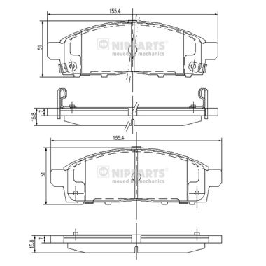 Placute frana NIPPARTS J3605050