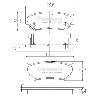 Placute frana NIPPARTS J3608009