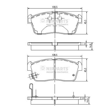 Placute frana NIPPARTS J3608021