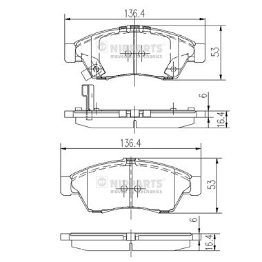 Placute frana NIPPARTS J3608024