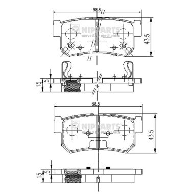 Placute frana NIPPARTS J3610401