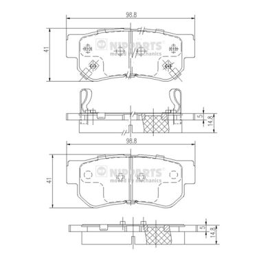 Placute frana NIPPARTS J3610509