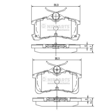 Placute frana NIPPARTS J3612026