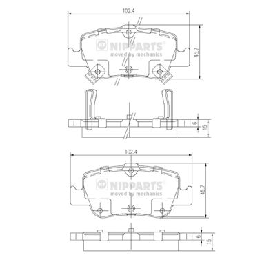Placute frana NIPPARTS J3612033