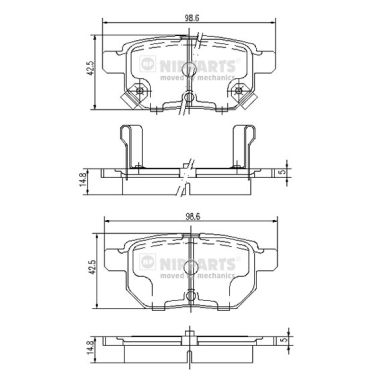 Placute frana NIPPARTS J3612034