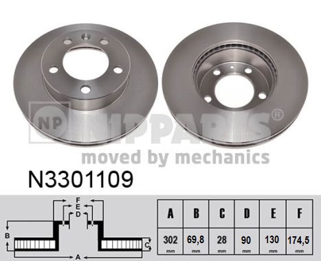 Disc frana NIPPARTS N3301109
