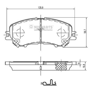 Placute frana NIPPARTS N3601111