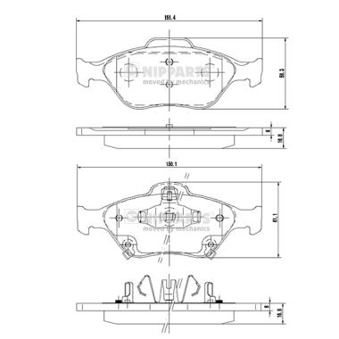 Placute frana NIPPARTS N3602130