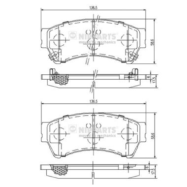 Placute frana NIPPARTS N3603071
