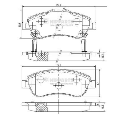 Placute frana NIPPARTS N3604066
