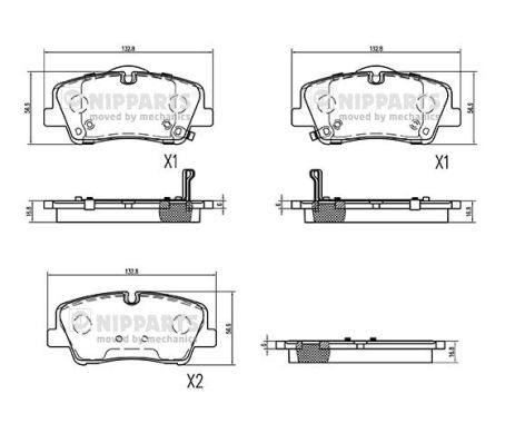 Placute frana NIPPARTS N3610520