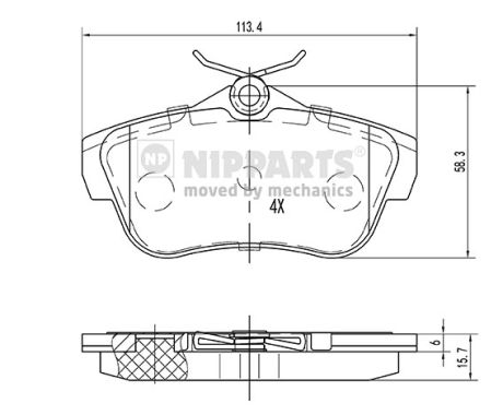 Placute frana NIPPARTS N3612050