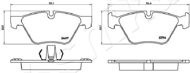 Placute frana ASHIKA 50-00-0124